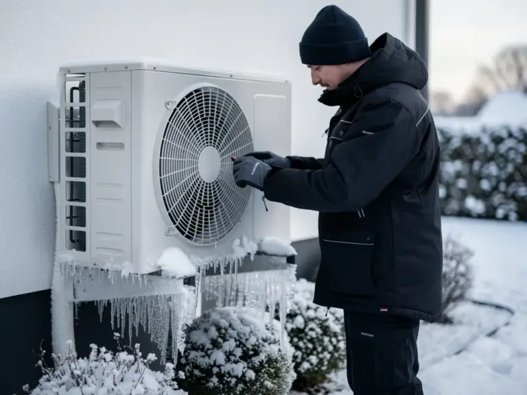 Wärmepumpe mit Eisbildung beim automatischen Abtauvorgang zur Störungsprävention