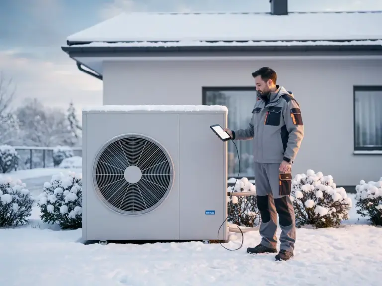 Buderus Logatherm WLW186i IR Luft-Wasser-Wärmepumpe im effizienten Winterbetrieb getestet