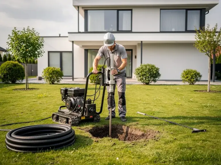 Wärmepumpe im Neubau richtig planen und auslegen Moderne Wärmepumpe im Neubau installiert für effiziente Heizungsplanung