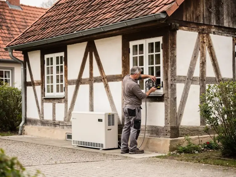 Wärmepumpe und Denkmalschutz: So gelingt die perfekte Integration Illustration zum Thema Wärmepumpe Denkmalschutz