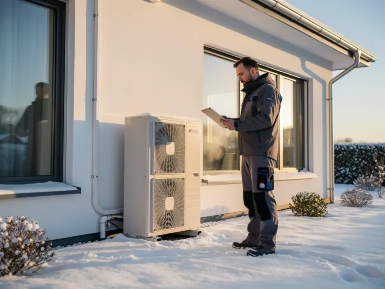 Wärmepumpe Dimensionierung verstehen und effizient planen Moderne Wärmepumpe bei der professionellen Dimensionierung und Planung für Effizienz
