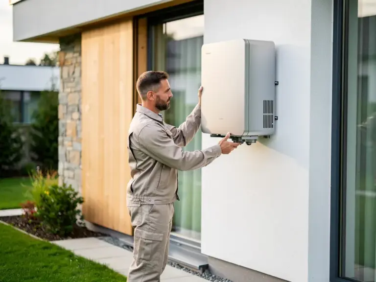 Moderne Wärmepumpe von Viessmann mit energieeffizienter Technik und leisem Betrieb