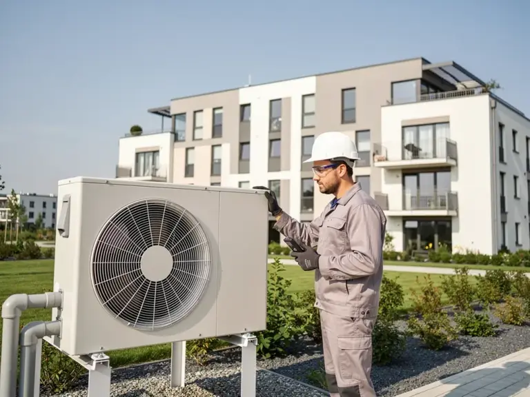Wärmepumpe Mehrfamilienhaus optimal planen und wirtschaftlich betreiben Wärmepumpe im Mehrfamilienhaus effizient planen für optimale Heizleistung und Wirtschaftlichkeit