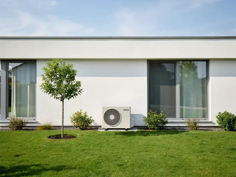 Wann lohnt sich eine Wärmepumpe ohne Photovoltaik im Eigenheim wirklich Moderne Wärmepumpe im gut gedämmten Eigenheim ohne Photovoltaikanlage installiert