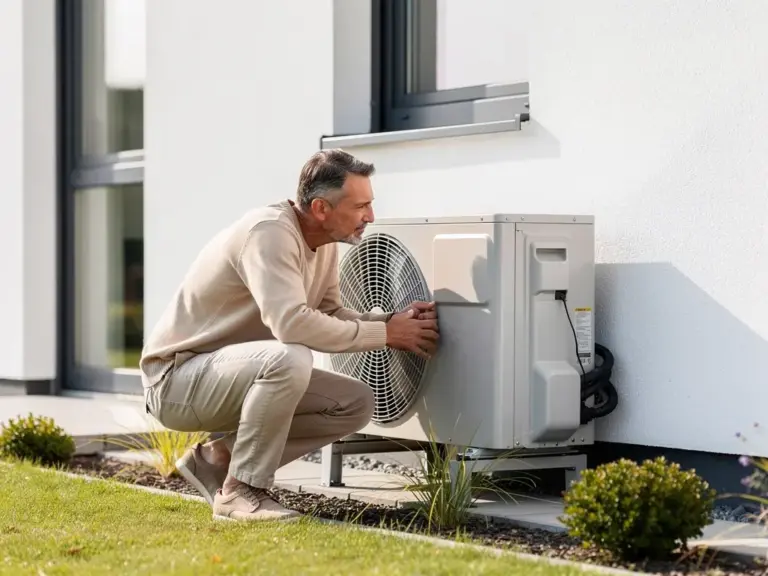 Wärmepumpe Ratgeber für Einsteiger wichtige Hinweise vor dem Kauf Moderne Wärmepumpe im Einfamilienhaus vor Planung und Kaufentscheidungen