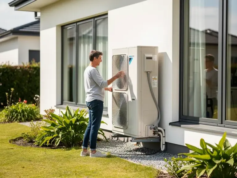 Moderne Wärmepumpe im Eigenheim als nachhaltige Lösung für rentable Heizung