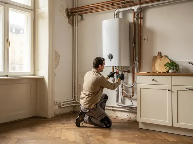 Warmwasser Wärmepumpe in altbauwohnung zur effizienten energieeinsparung installiert